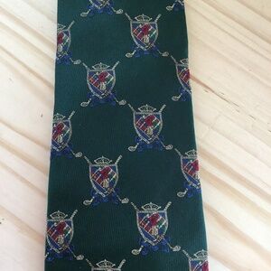 Robert Talbott Tie Silk Golf Green U.S.A.